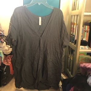 Grey top with button front